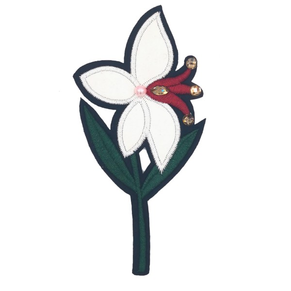 Ecusson fleur de lys, patch thermocollant fleur, 14,5 cm - Photo n°1