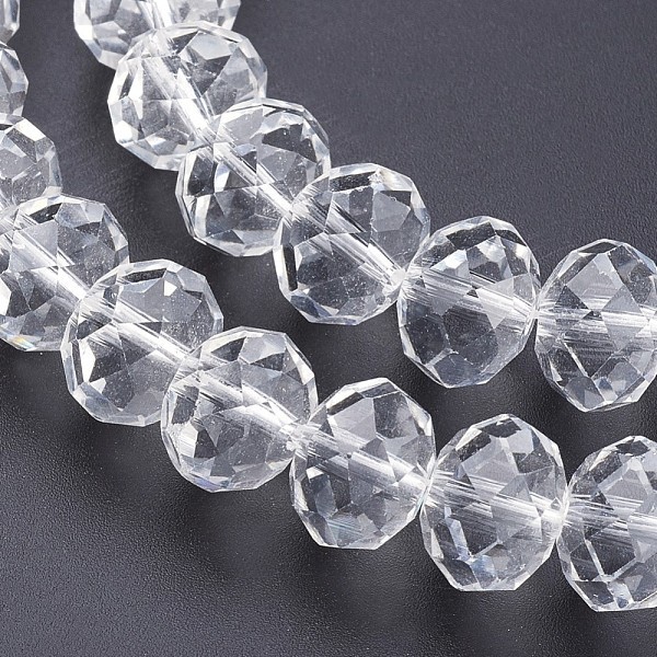 Perles en verre à facette 6 x 4 mm cristal x 25 - Photo n°3