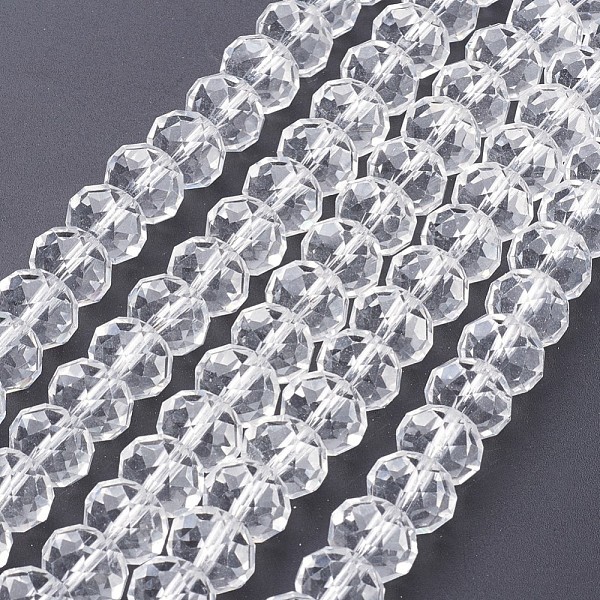 Perles en verre à facette 6 x 4 mm cristal x 25 - Photo n°1