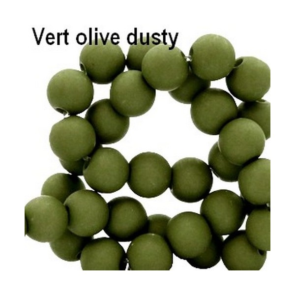 Perles acryliques mates 6 mm de diametre sachet de 23 gr soit environ 200 perles  vert dusty - Photo n°1