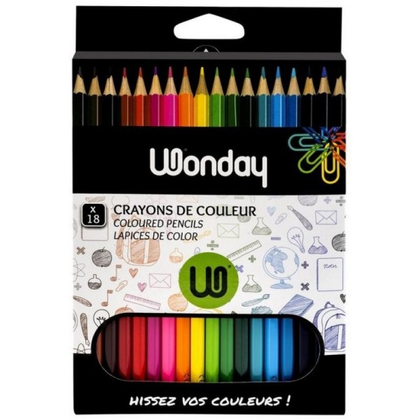 Crayons de couleur, ‚tui carton de 18 - Photo n°1