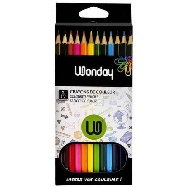 Crayons de couleur, étui carton de 12 - Photo n°1