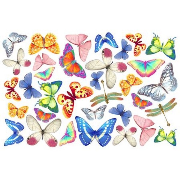 Planche de mousse caoutchouc thermoformable, 30 x 20 cm, Papillons multicolores - Photo n°1