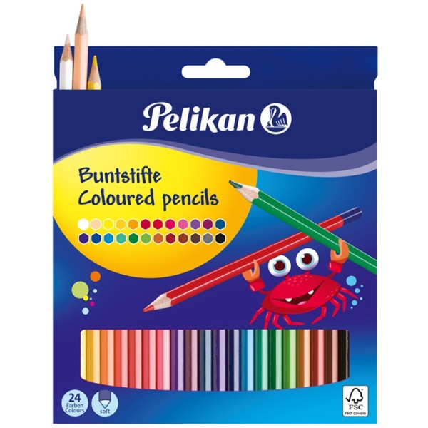 Crayons de couleur standard, étui en carton de 24 - Photo n°1