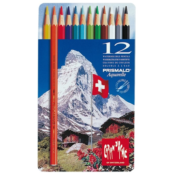Crayons de couleur PRISMALO, étui métal de 12 - Photo n°1