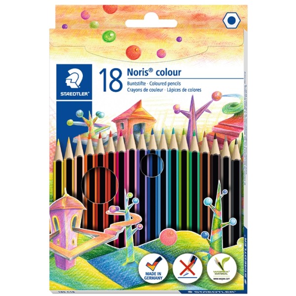 Crayon de couleur Noris Colour, étui carton de 18 - Photo n°1