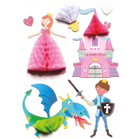 Stickers 3D - Princesse et Chevalier - 8 pcs