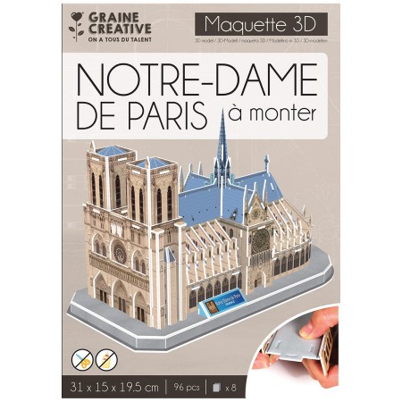 Puzzle 3D maquette - Notre Dame de Paris - 31 x 15 x 19,5 cm