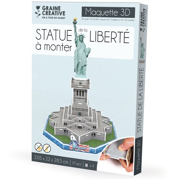Puzzle 3D maquette - Statue de la Liberté - 20,5 x 22 x 28,5 cm - Photo n°3