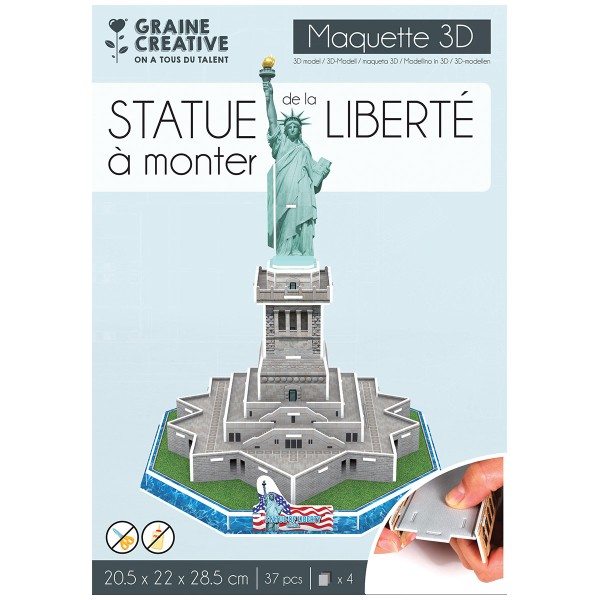 Puzzle 3D maquette - Statue de la Liberté - 20,5 x 22 x 28,5 cm - Photo n°1