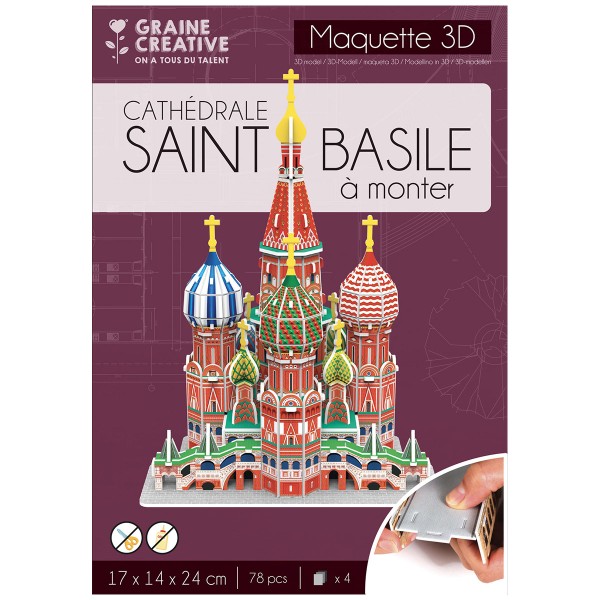 Puzzle 3D maquette - Cathédrale Saint Basile - 17 x 14 x 24 cm - Photo n°1