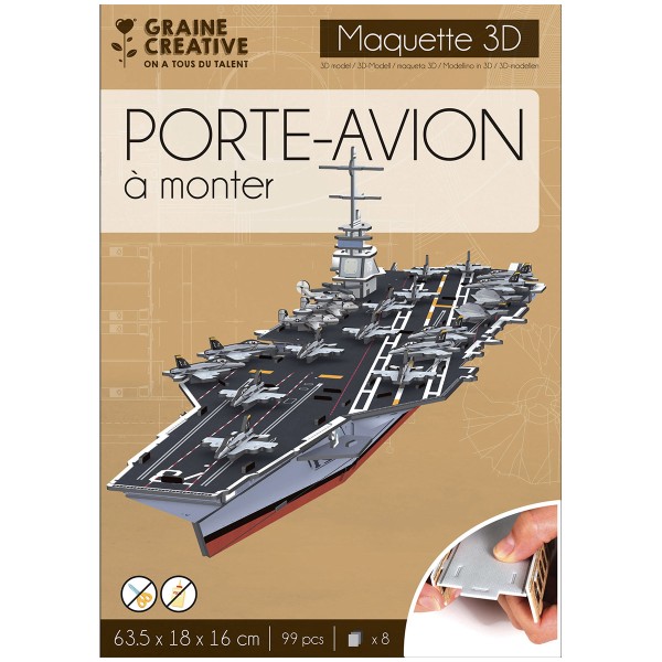 Puzzle 3D maquette - Porte Avion - 63,5 x 18 x 16 cm - Photo n°1