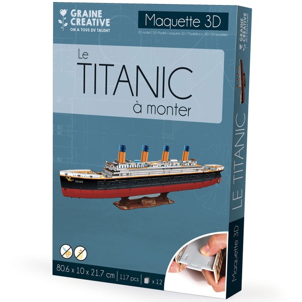 Puzzle 3D maquette - Titanic - 69,5 x 9,2 x 22,5 cm - Photo n°3