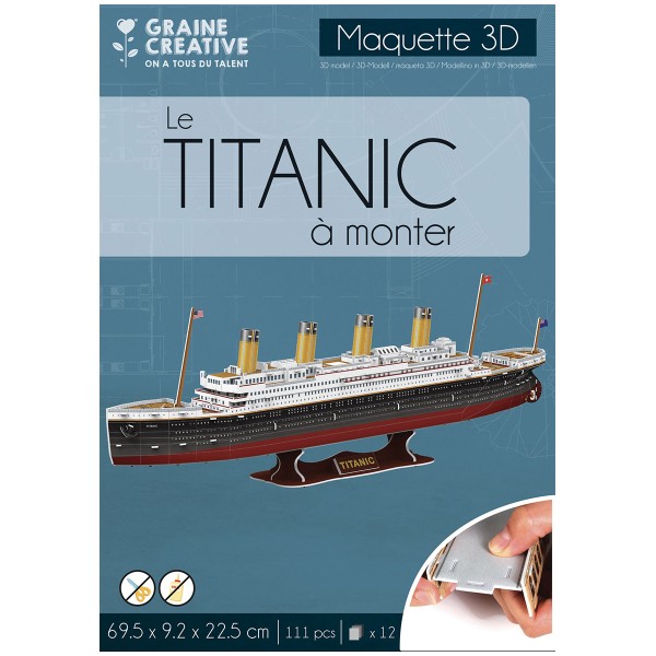 Puzzle 3D maquette - Titanic - 69,5 x 9,2 x 22,5 cm - Photo n°1