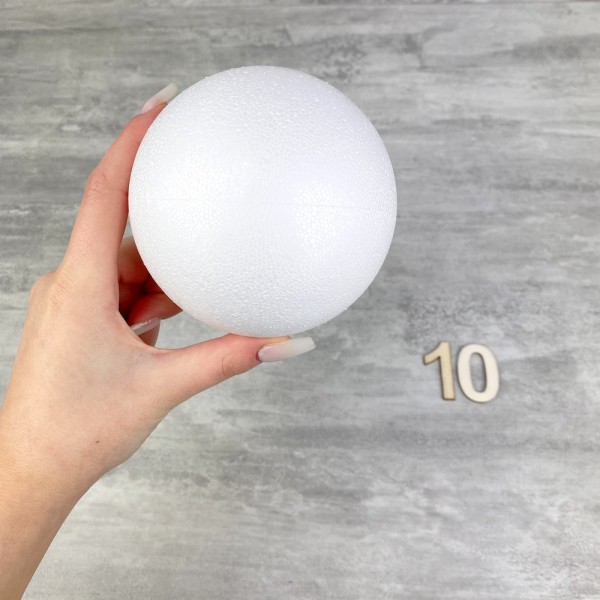 Gros Lot 50 boules pleines Diam. 10 cm en polystyrène, Sphères Styropor blanc densité pro - Photo n°3