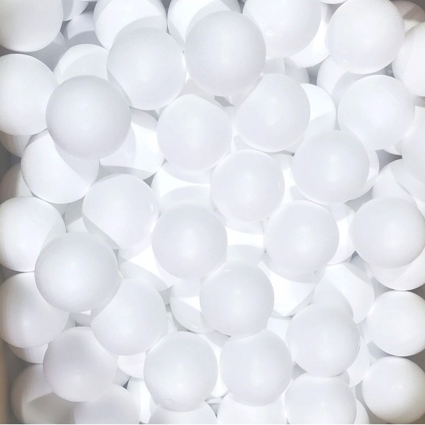 Gros Lot 50 boules pleines Diam. 10 cm en polystyrène, Sphères Styropor blanc densité pro - Photo n°1