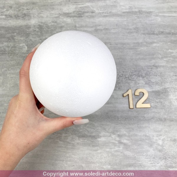 Lot 50 boules pleines en polystyrène diamètre 12 cm, Styropor blanc densité professionnelle - Photo n°3