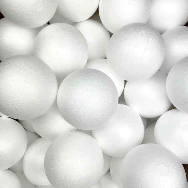 Lot de 20 boules pleines en polystyrène diamètre 15 cm, Styropor blanc 150 mm densité professionnell - Photo n°1