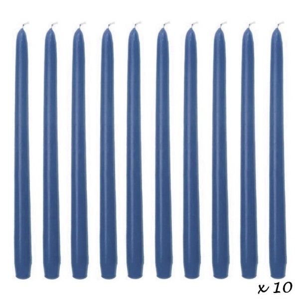 10 Bougies Bleu foncé Chandelier 25 cm, Bougie flambeau, diam. de base 2,2cm - Photo n°2