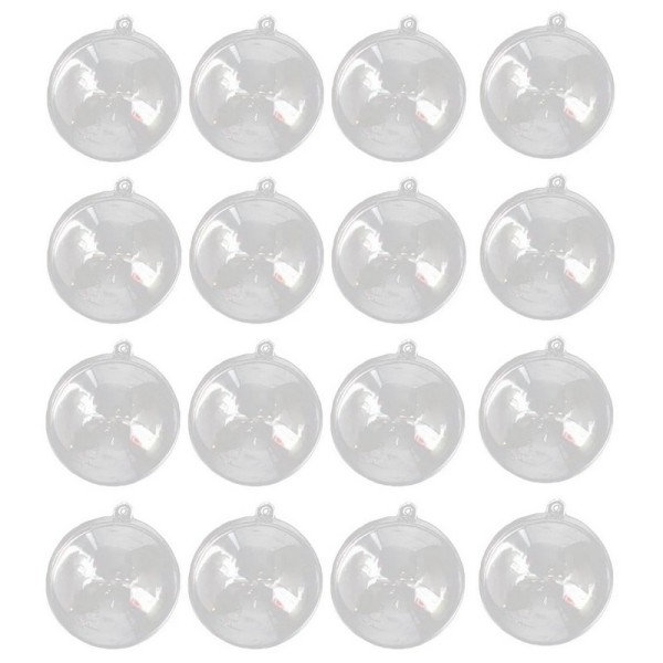 Lot 100 petites Boules diam 4 cm en plastique transparent séparable, Contenant cristal alimentaire s - Photo n°1