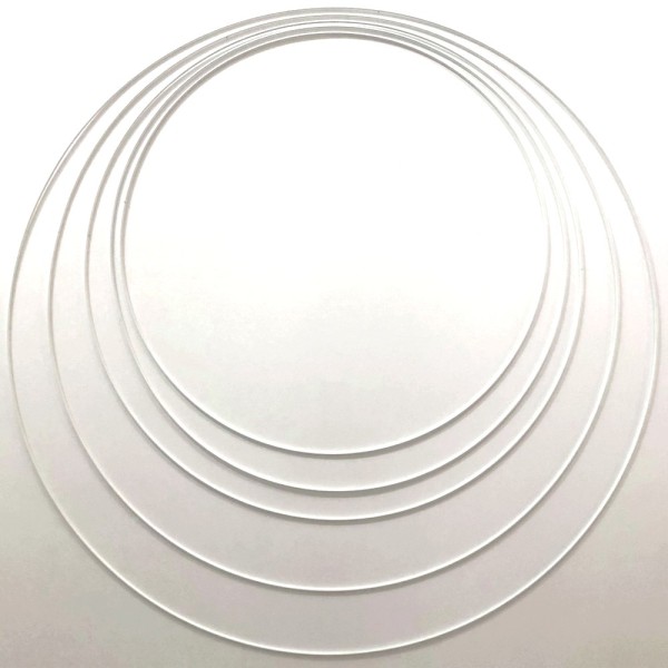 Lot 5 très grands Cercles métal blanc Ø 60 cm à 90 cm, Anneaux en Epoxy pour Attrape rêves, abat-jou - Photo n°1