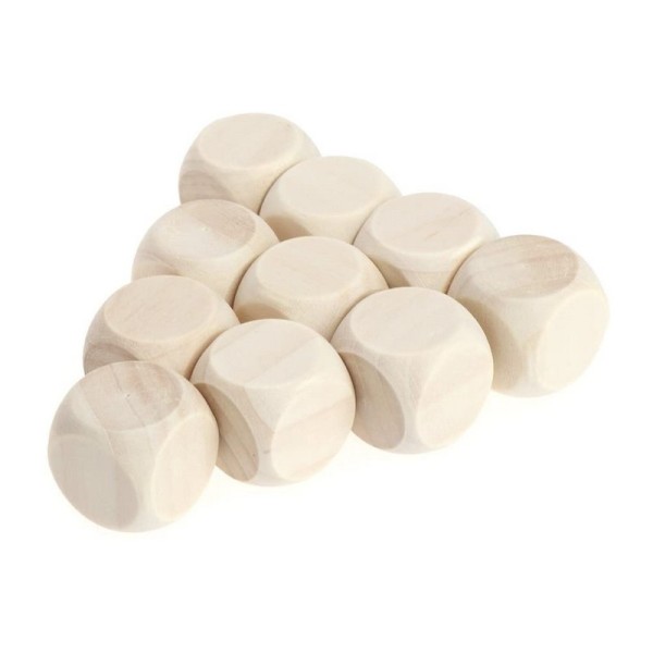 Lot de 10 Cubes en bois de hêtre, 2 cm, non traité, blanchi, dés de 20 mm à customiser - Photo n°2