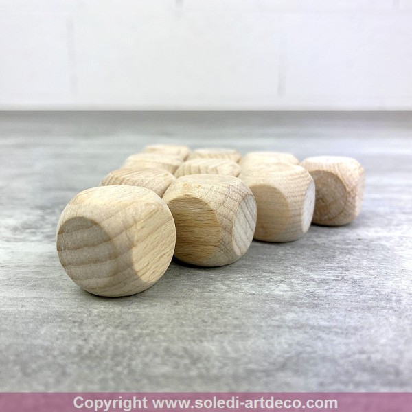 Lot de 10 Cubes en bois de hêtre, 2 cm, non traité, blanchi, dés de 20 mm à customiser - Photo n°4