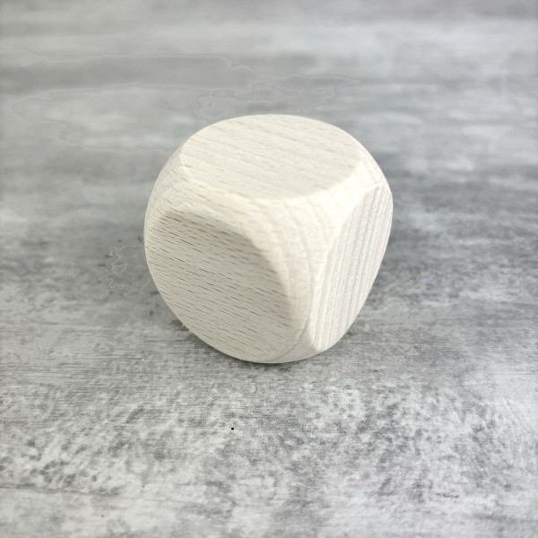 Lot de 4 gros Cubes en bois de hêtre, 4 cm, non traité, blanchi, dés de 40 mm à customiser - Photo n°4
