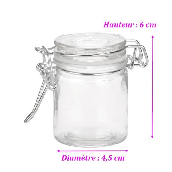 Lot de 4 minis Pots de confiture en verre, Confituriers rétro de 6 cm pour boite à dragées - Photo n°2