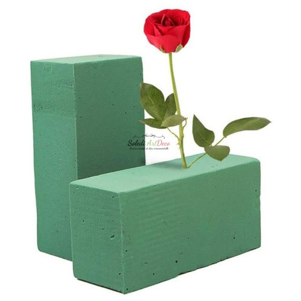 Lot de 2 Briques pour fleurs fraiches, 23 cm, Bloc de mousse synthétique mouillable - Photo n°1