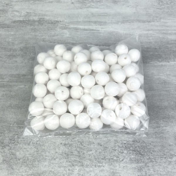 Lot de 100 Boules de 1,5 cm en ouate de cellulose, Billes blanches en coton compressé de 15mm avec t - Photo n°3
