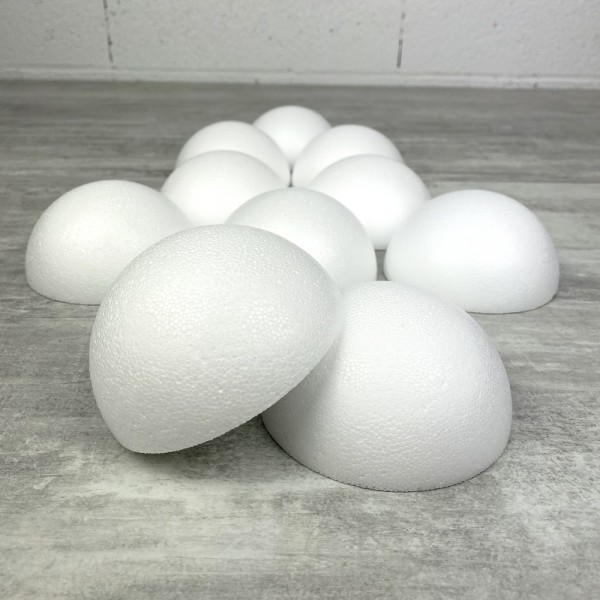 Lot de 10 Demi-Sphères de 10 cm de diamètre, Dômes pleins en polystyrène de 5cm de haut - Photo n°4