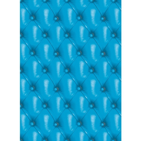 Lot de 5 Feuilles Decopatch n°625, Motif Sofa en cuir Bleu, Papiers 30x39 cm - Photo n°1