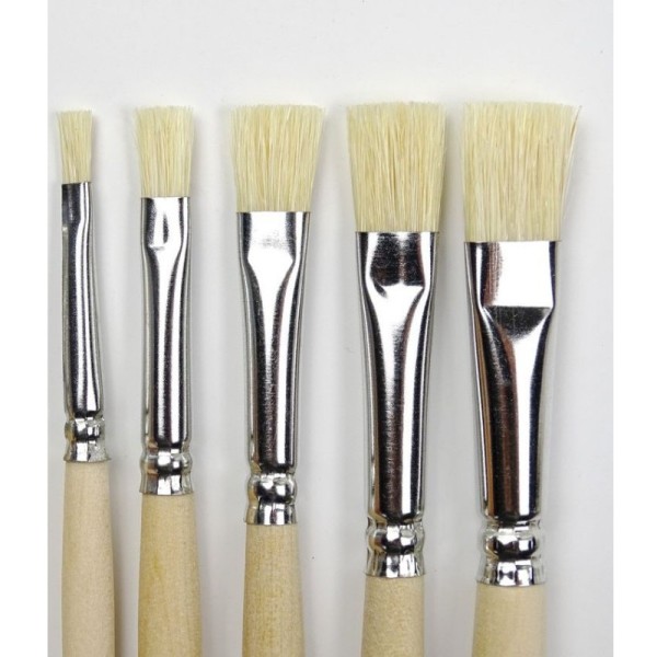 Pinceau poils synthétiques rond Taille 14 / ø 8 mm, pour peinture à l'huile  ou acrylique - Set pinceaux - Creavea
