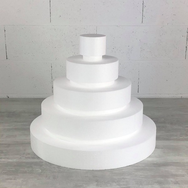 Pièce montée Wedding Cake, Hauteur 43 cm, Base Ø 50cm à 10cm, 5 étages en Polystyrène - Photo n°1
