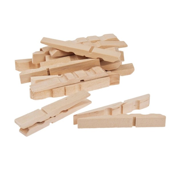 Maxi lot de 1000 Demi-Pinces à linge en bois brut, 7 cm, larg. 1 cm, à customiser - Photo n°4