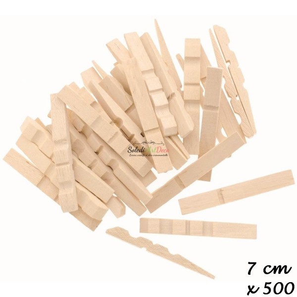 Gros lot 500 Demi-Pinces à linge en bois brut, 7 cm, larg. 1 cm, à customiser - Photo n°2