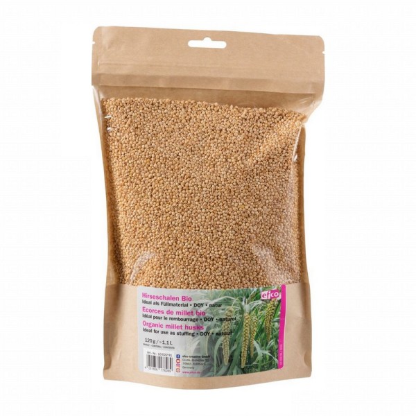 Écorces de Millet bio, sachet 120 gr, 1,1L, idéal pour le rembourrage - Photo n°1