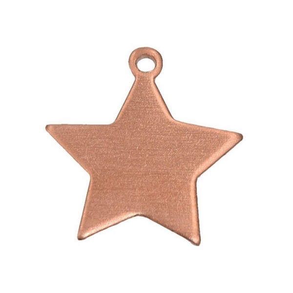 Lot de 10 Pendentifs en cuivre étoile 1 trou, 2 x 1,7 cm, ébauche pour émaillage - Photo n°1