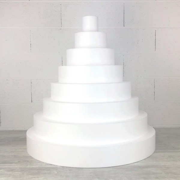 Pièce montée Wedding Cake Polystyrène, Présentoir Styro Base diam. 80cm, 8 étages, Haut. totale 80 c - Photo n°1