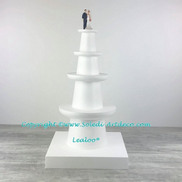Présentoir Polystyrène à 4 étages en Styro, Base 45cm, 76 cm de haut pour Wedding cake, Mariage - Photo n°4