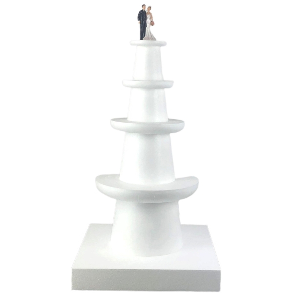 Présentoir Polystyrène à 4 étages en Styro, Base 45cm, 76 cm de haut pour Wedding cake, Mariage - Photo n°1