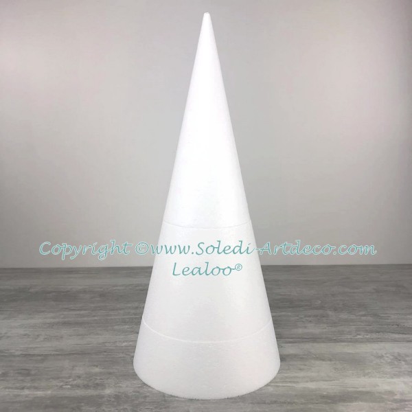 Grand cône 70 cm de hauteur pour présentoir en polystyrène, Base 31 cm, en 3 parties - Photo n°2