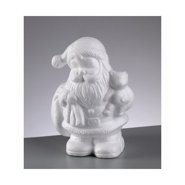 Lot de 2 Père-Noël en polystyrène, 18 cm, Saint Nicolas en Styropor blanc - Photo n°3