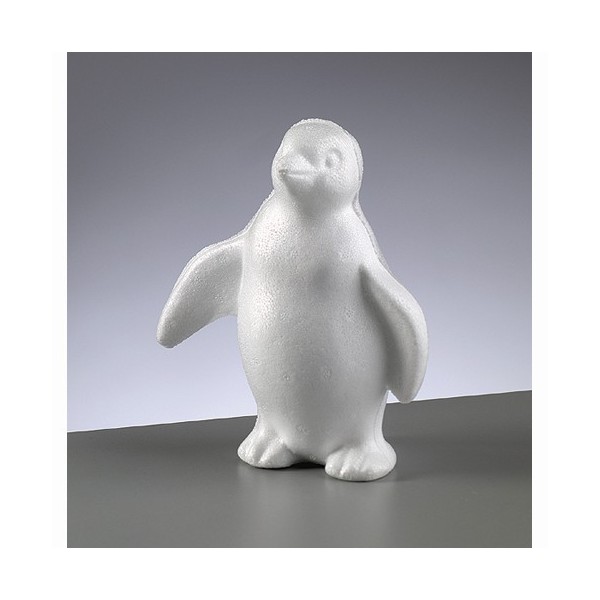 Lot de 2 Pingouins en polystyrène, hauteur 18 cm, Styropor de densité supérieure - Photo n°2