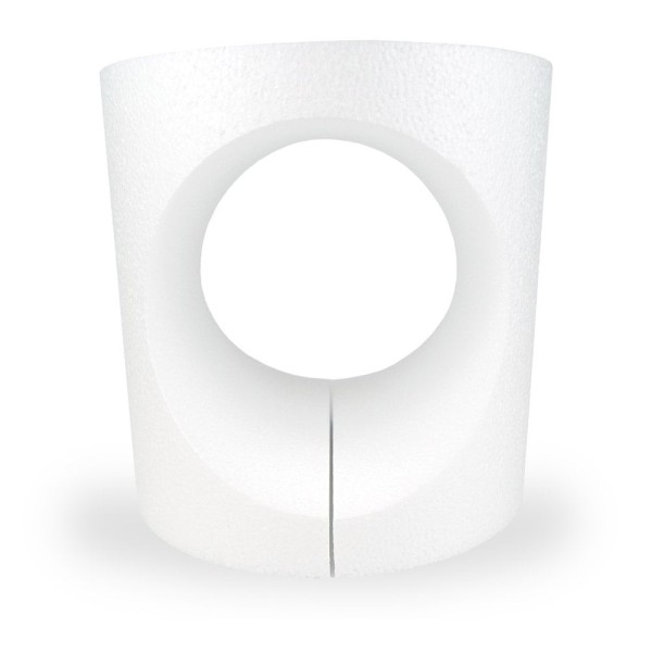 Support en polystyrène ouverture ronde, 15 x 15 cm, intérieur creux, 2 parties - Photo n°2
