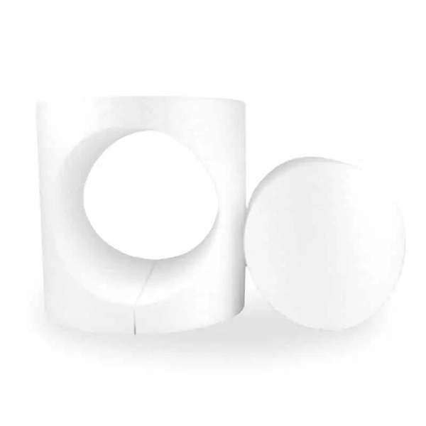 Support en polystyrène ouverture ronde, 15 x 15 cm, intérieur creux, 2 parties - Photo n°1