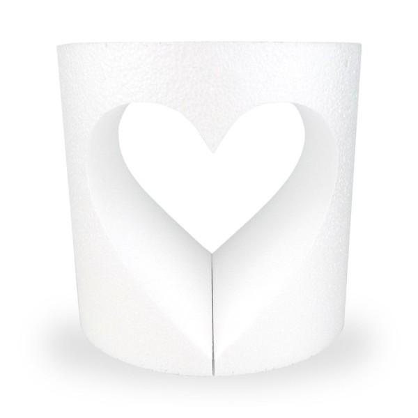 Support en polystyrène ouverture coeur, 15 x 15 cm, intérieur creux, 2 parties - Photo n°2
