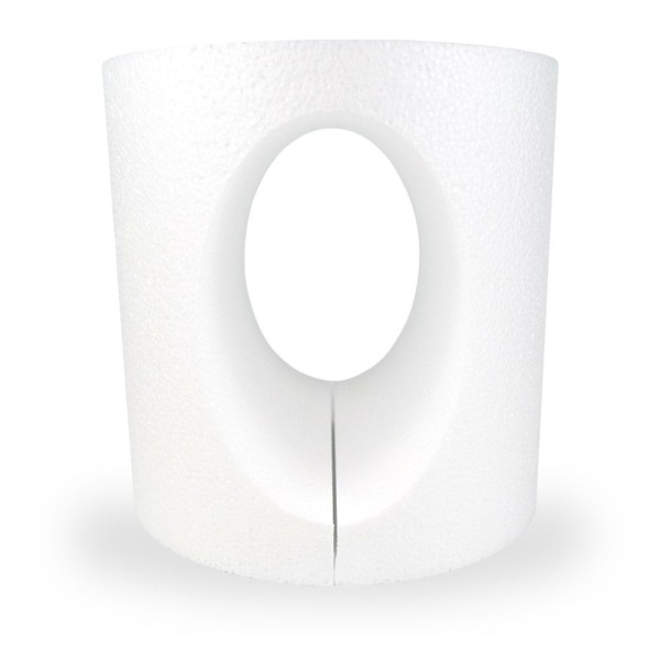 Support en polystyrène ouverture ovale, 15 x 15 cm, intérieur creux, 2 parties - Photo n°2