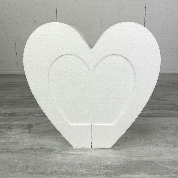 Support en polystyrène double Coeur, 25 x 25 cm, intérieur creux, 2 parties - Photo n°2